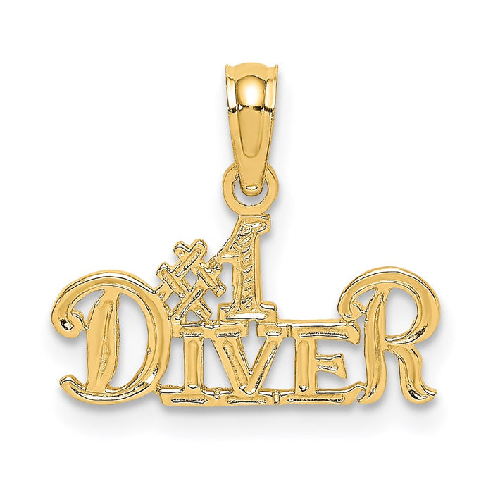 14K #1 DIVER Charm-D4270