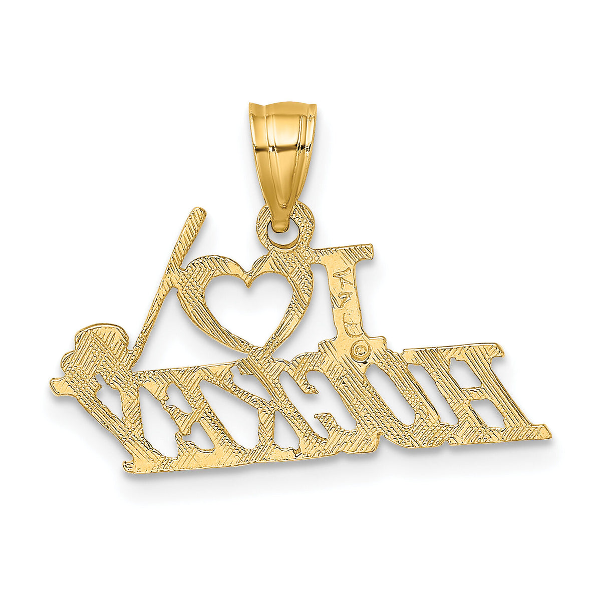 14K I LOVE HOCKEY Charm-D4276