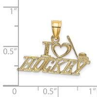 14K I LOVE HOCKEY Charm-D4276