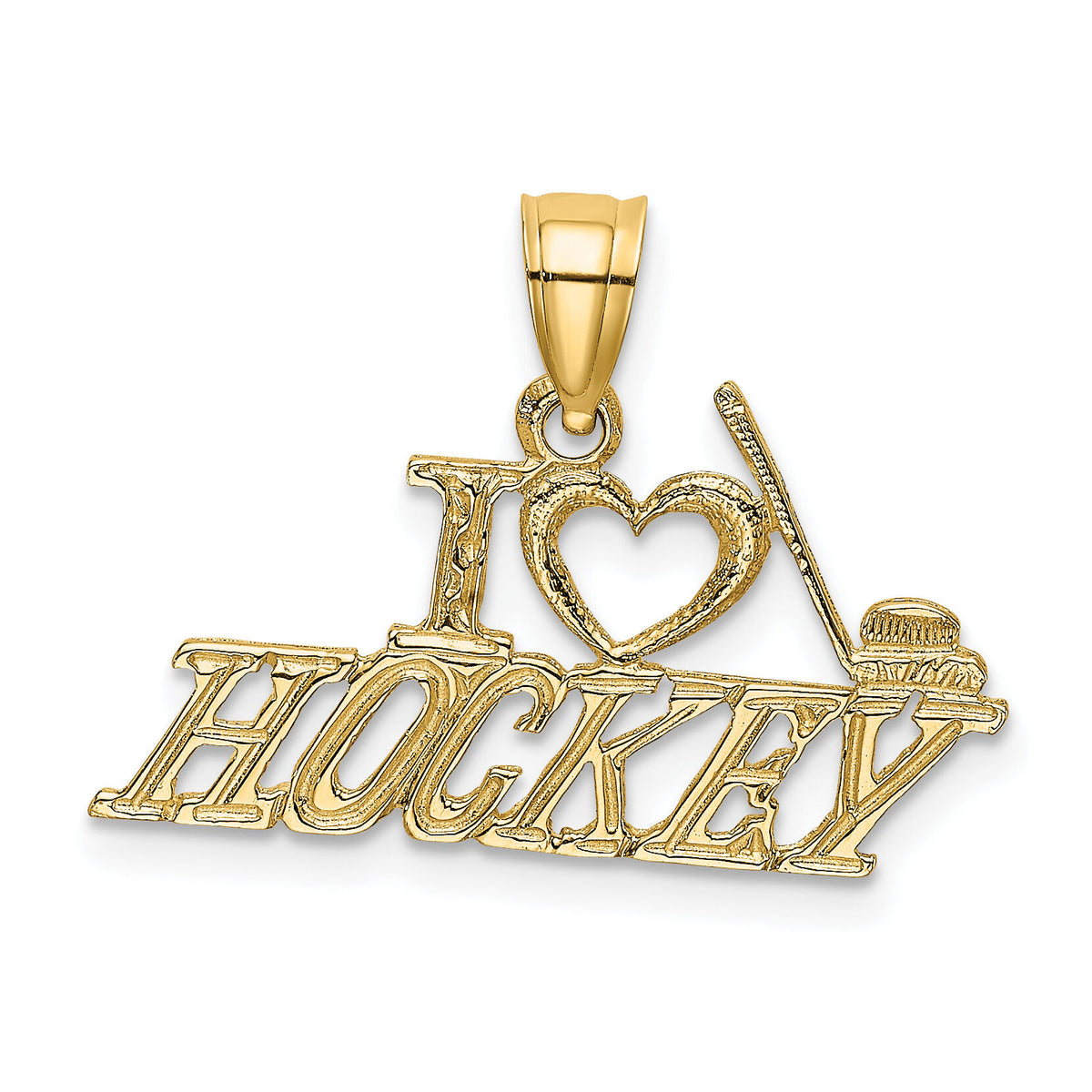 14K I LOVE HOCKEY Charm-D4276