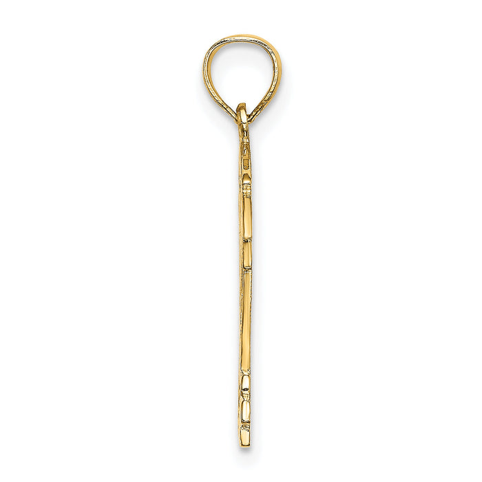 14K Hockey Story Framed Charm-D4277