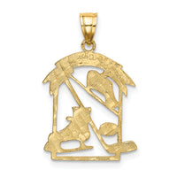 14K Hockey Story Framed Charm-D4277