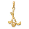 14K 3-D Clubs and Ball Pendant-D4281