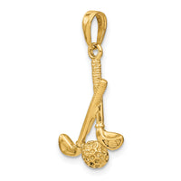 14K 3-D Clubs and Ball Pendant-D4281