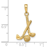 14K 3-D Clubs and Ball Pendant-D4281