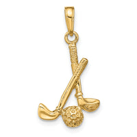 14K 3-D Clubs and Ball Pendant-D4281