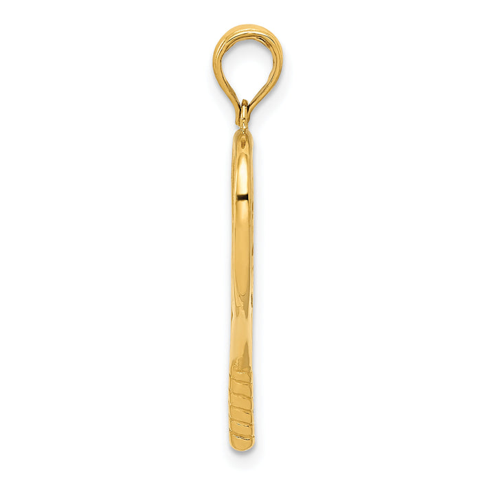 14K 3-D Racquetball Pendant-D4285