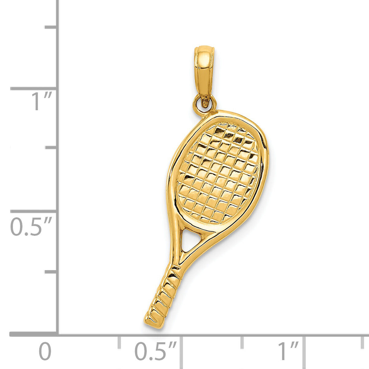 14K 3-D Racquetball Pendant-D4285