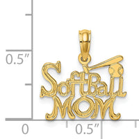 14K SOFTBALL MOM w/ Bat And Ball Charm-D4286