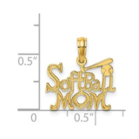 14K SOFTBALL MOM w/ Bat And Ball Charm-D4286