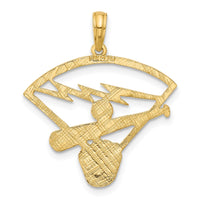 14K Baseball Diamond Pendant-D4289