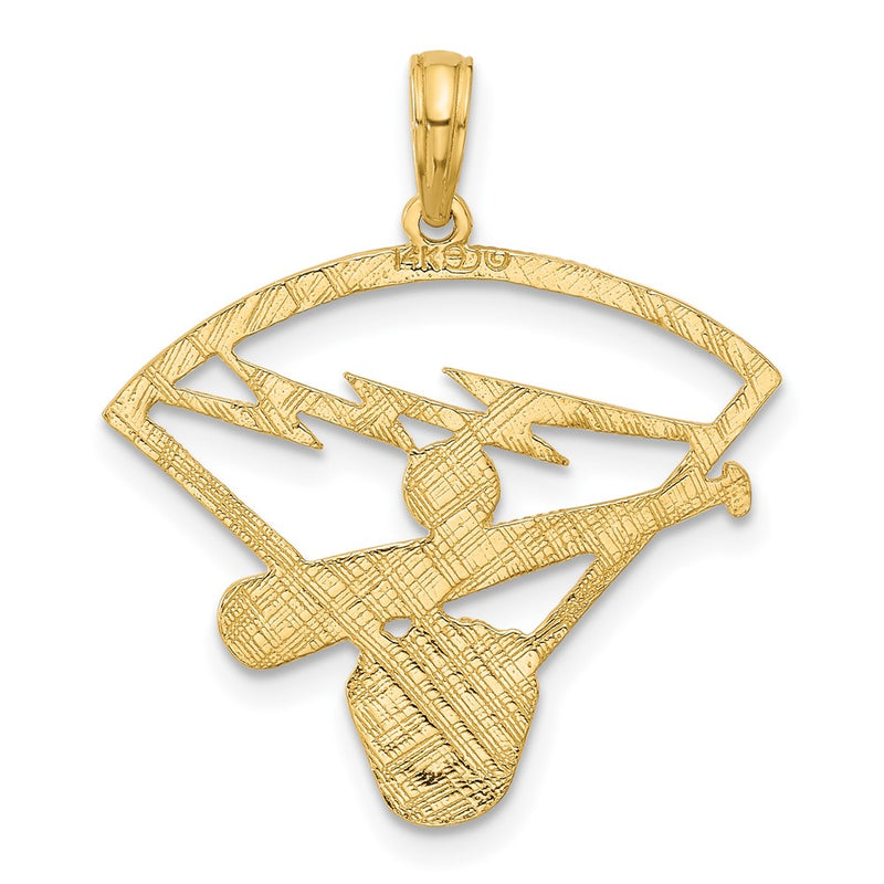 14K Baseball Diamond Pendant-D4289