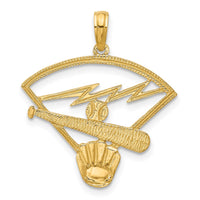 14K Baseball Diamond Pendant-D4289