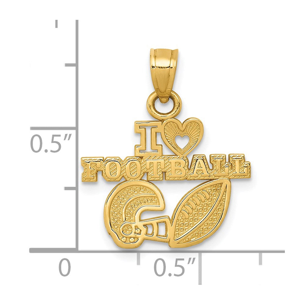 14K I HEART FOOTBALL Charm-D4294