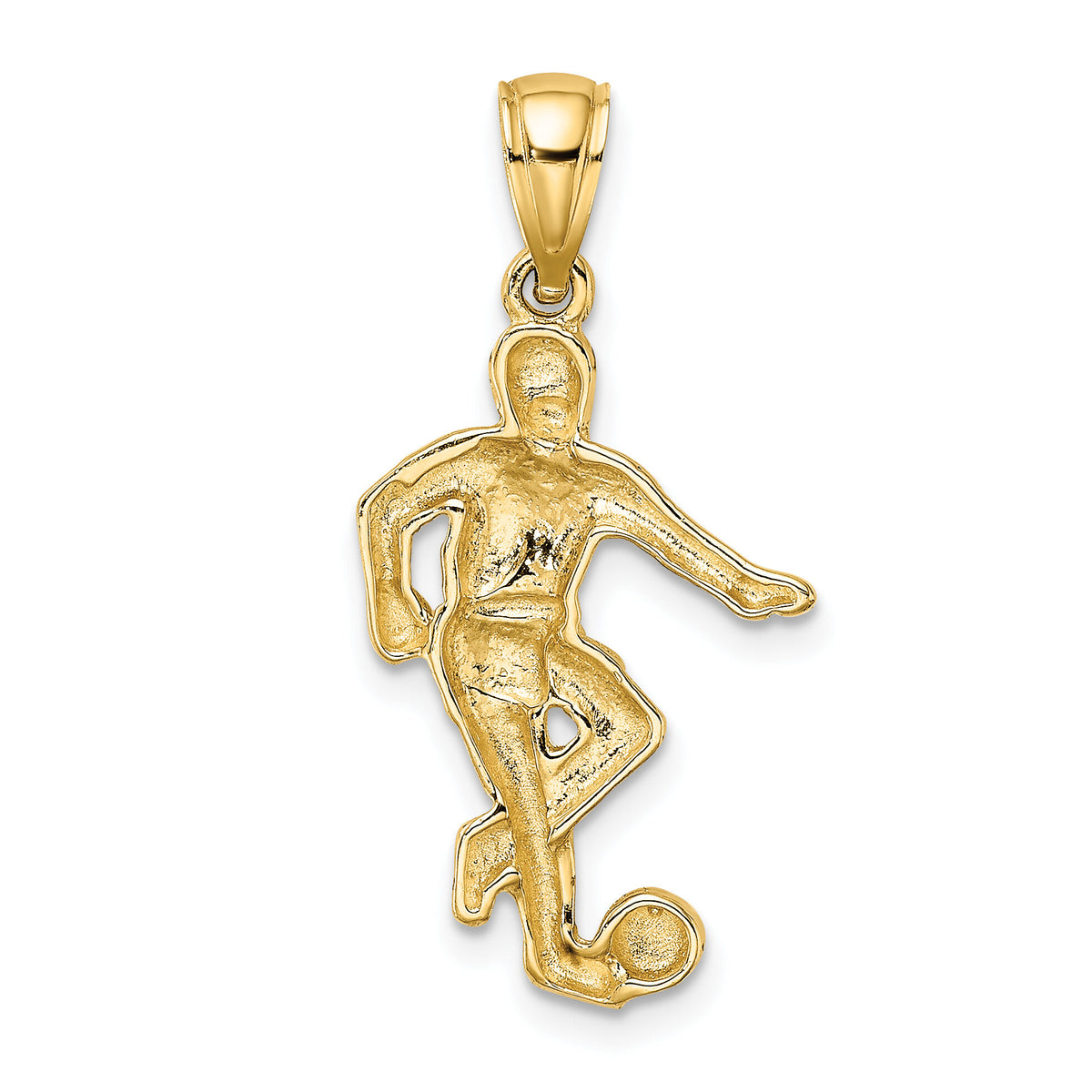 14K Boy Soccer Player Running with Ball Charm-D4295