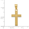 14K Small Satin Cross Pendant-D4296