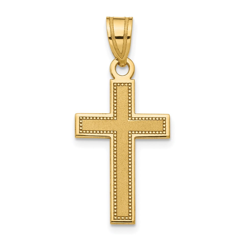 14K Small Satin Cross Pendant-D4296