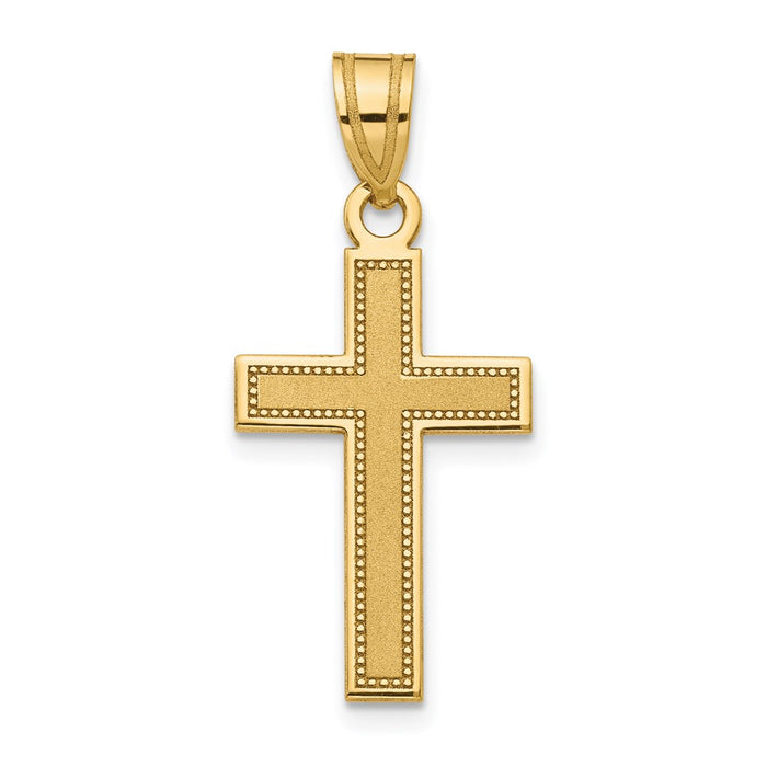 14K Small Satin Cross Pendant-D4296