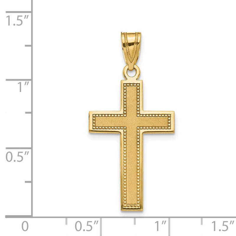 14K Large Satin Cross Pendant-D4298