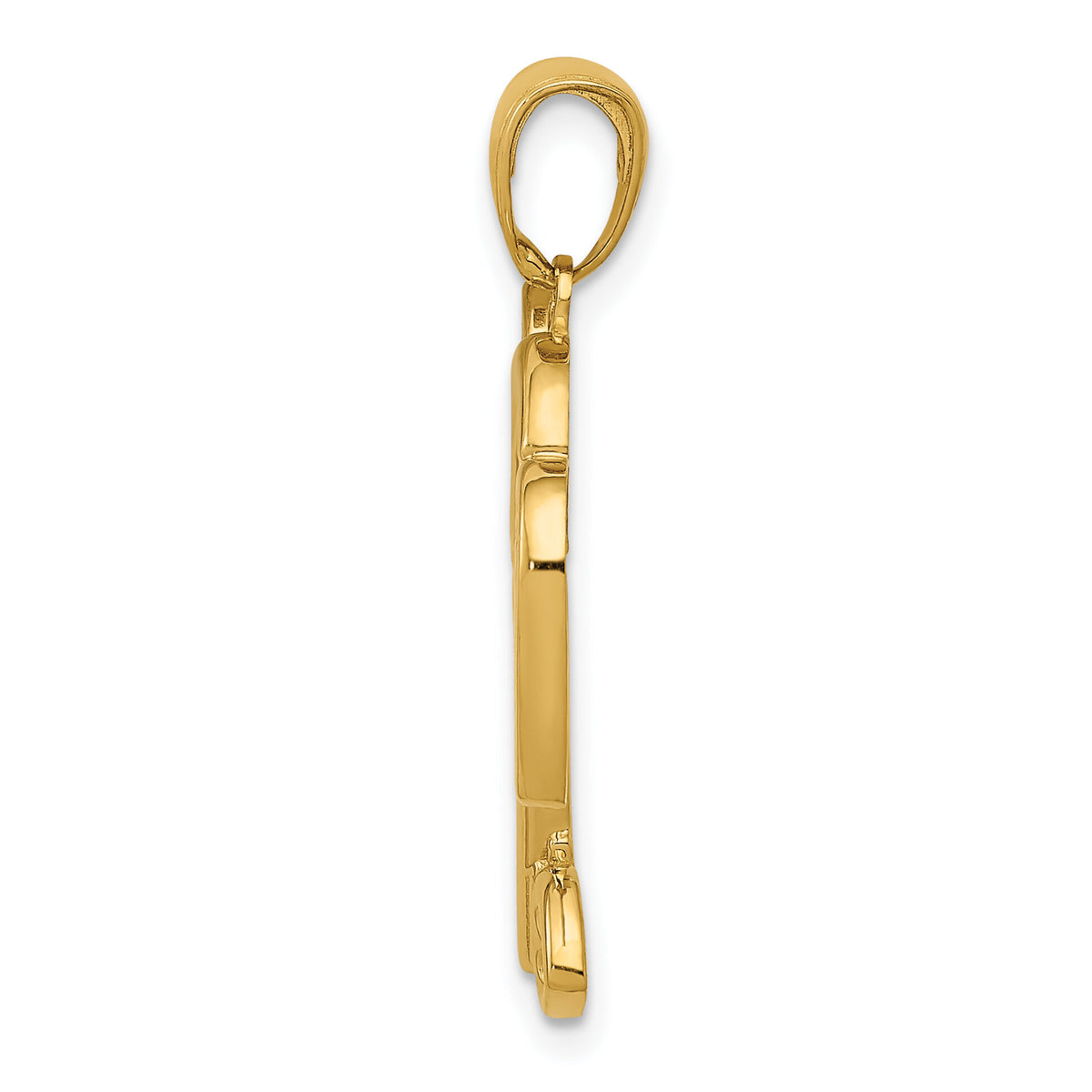 14K Polished Heart Key and Lock Charm-D4362