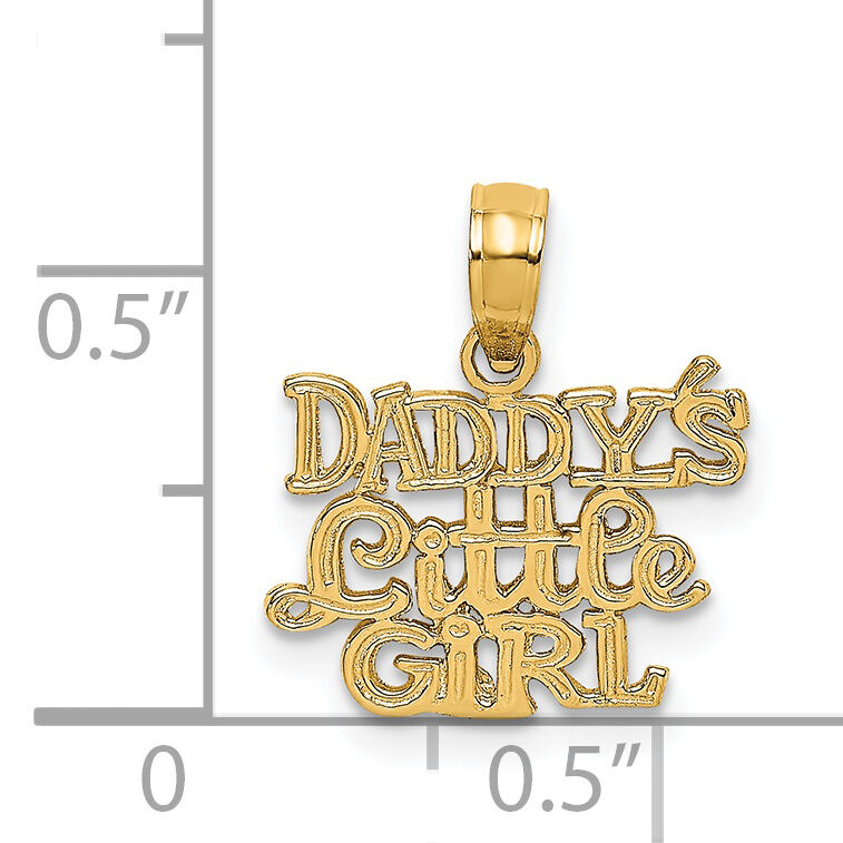 14k Polished  DADDYS LITTLE GIRL Charm-D4365