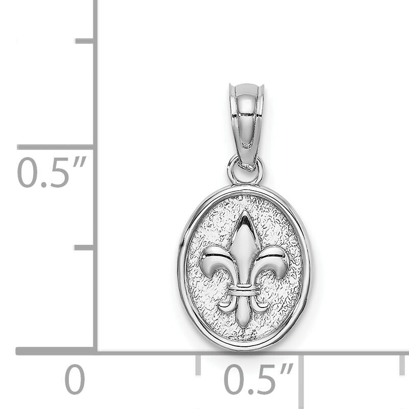 14K White Gold Mini Fleur de Lis Charm-D4369W