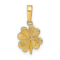 14k Polished and Textured 4-Leaf Clover Pendant-D4371