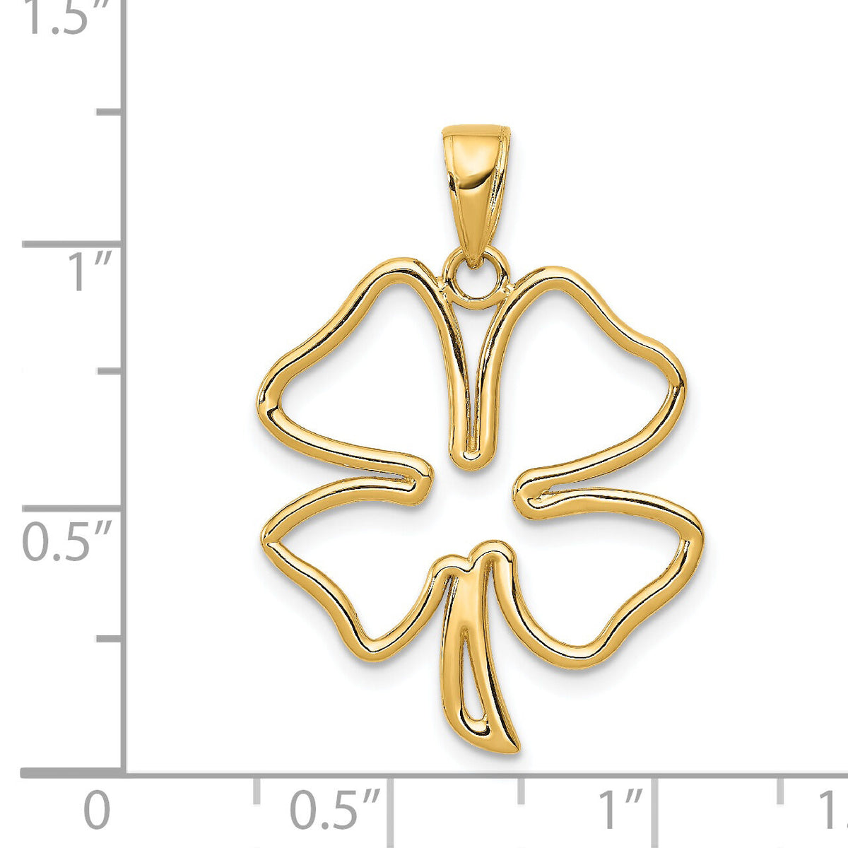 14k Polished Cut Out 4-Leaf Clover Pendant-D4372