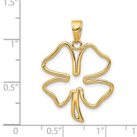14k Polished Cut Out 4-Leaf Clover Pendant-D4372