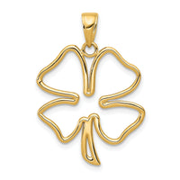 14k Polished Cut Out 4-Leaf Clover Pendant-D4372