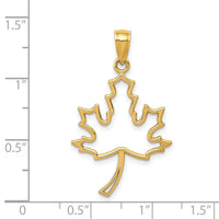 14k Polished Cut Out Maple Leaf Pendant-D4375