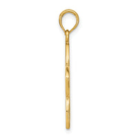 14k Polished Cut Out Flower Pendant-D4376