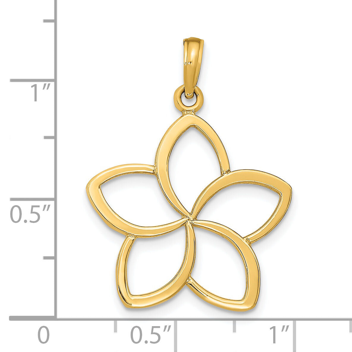 14k Polished Cut Out Flower Pendant-D4376