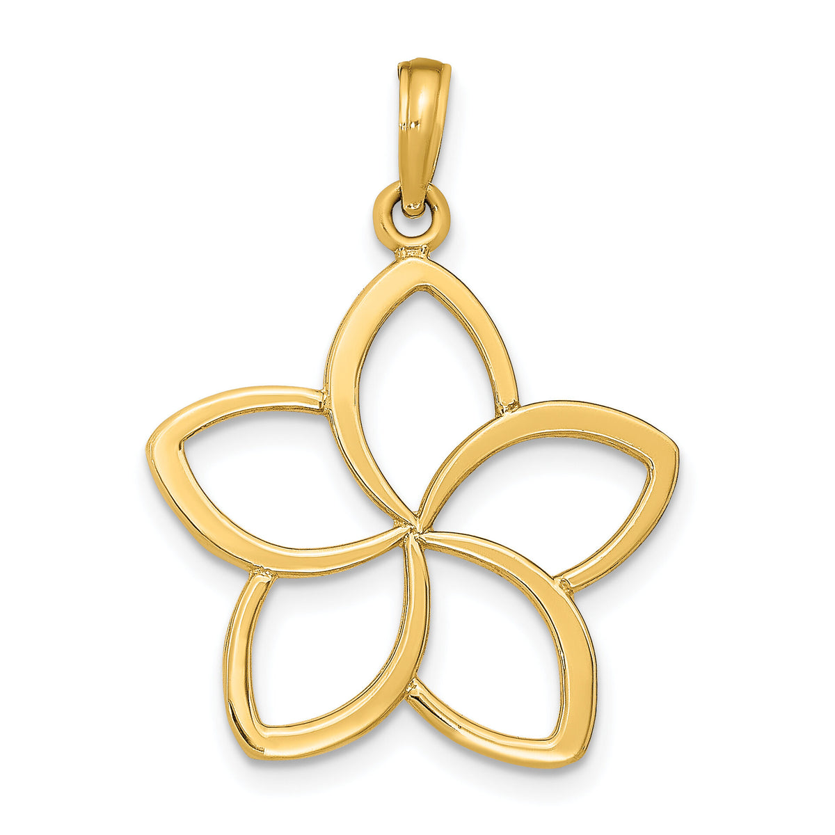 14k Polished Cut Out Flower Pendant-D4376