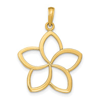 14k Polished Cut Out Flower Pendant-D4376