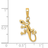 14k Polished Gecko Pendant-D4389