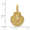 14k Seahorse in a Shell Pendant-D4396