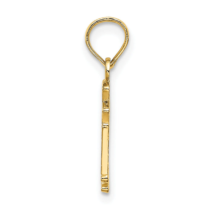 14k Polished SF Cable Car Charm-D4407