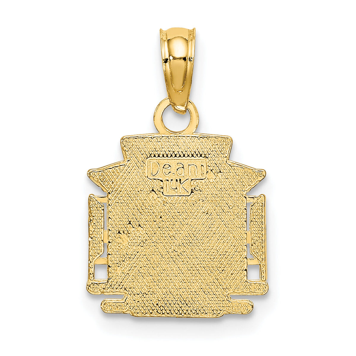 14k Polished SF Cable Car Charm-D4407