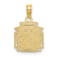 14k Polished SF Cable Car Charm-D4407