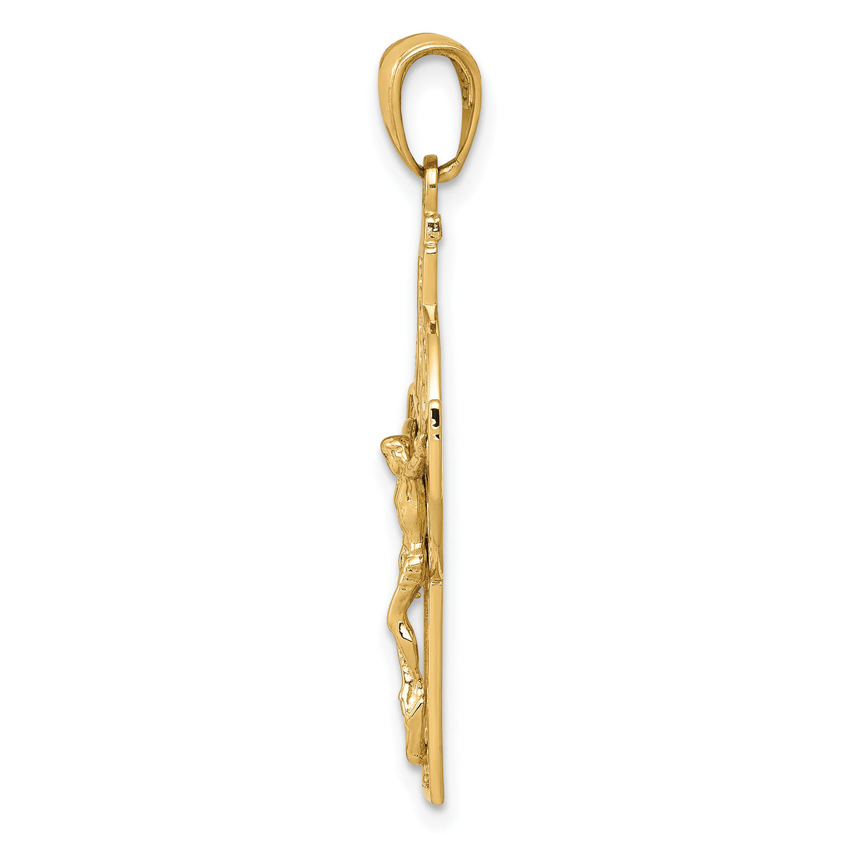 14k Polished Celtic Crucifix Pendant-D4419