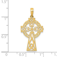 14k Polished Celtic Cross Pendant-D4446