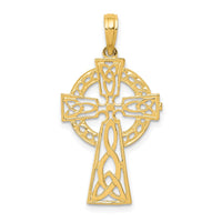 14k Polished Celtic Cross Pendant-D4446