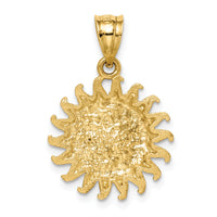 14K White Rhodium Brushed Sun and Moon Pendant-D4447