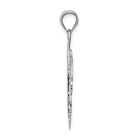 14K White Polished Leaf Pendant-D4452