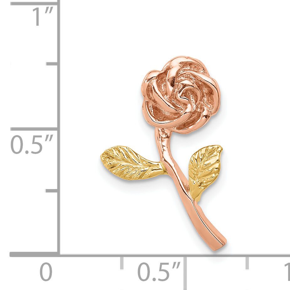 14K Two-tone Rose Chain Slide-D4456