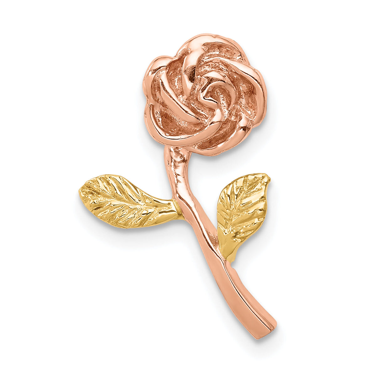 14K Two-tone Rose Chain Slide-D4456