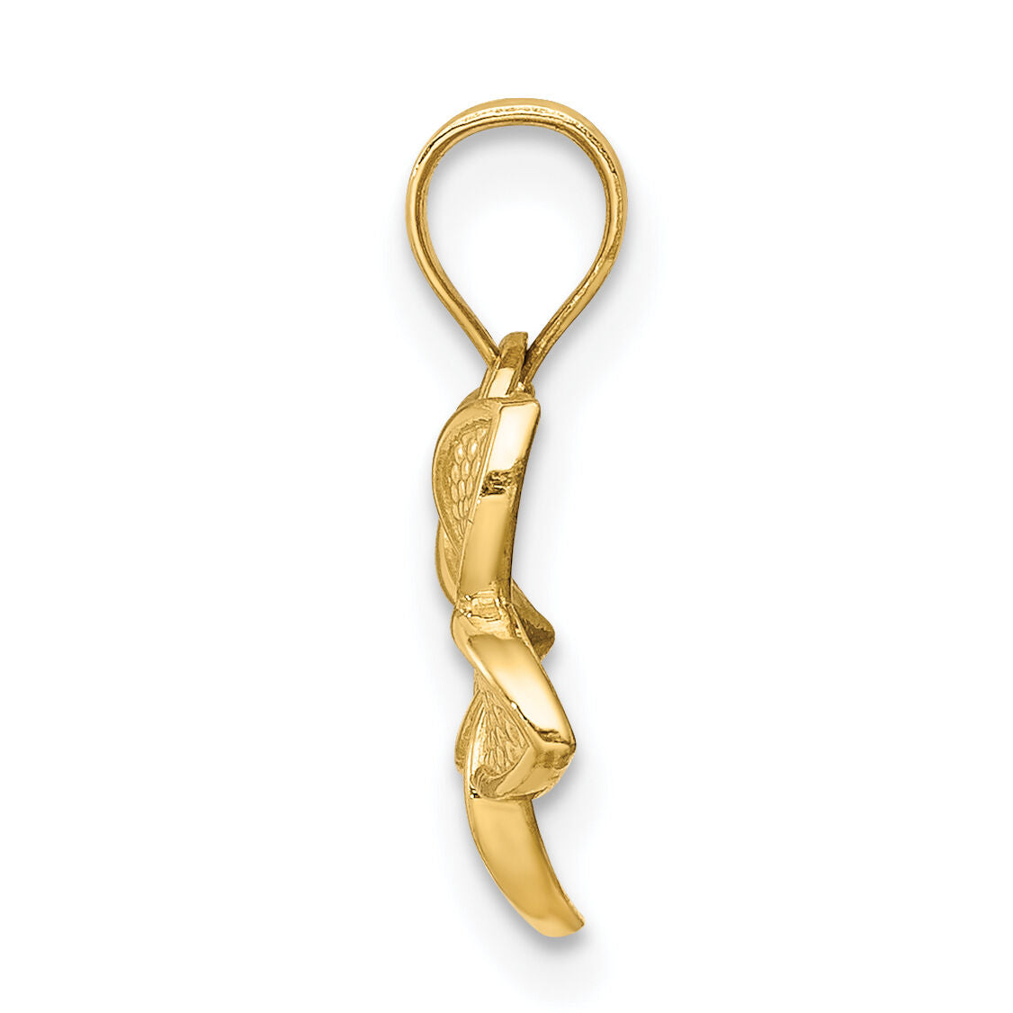 14K Polished Plumeria Pendant-D4462