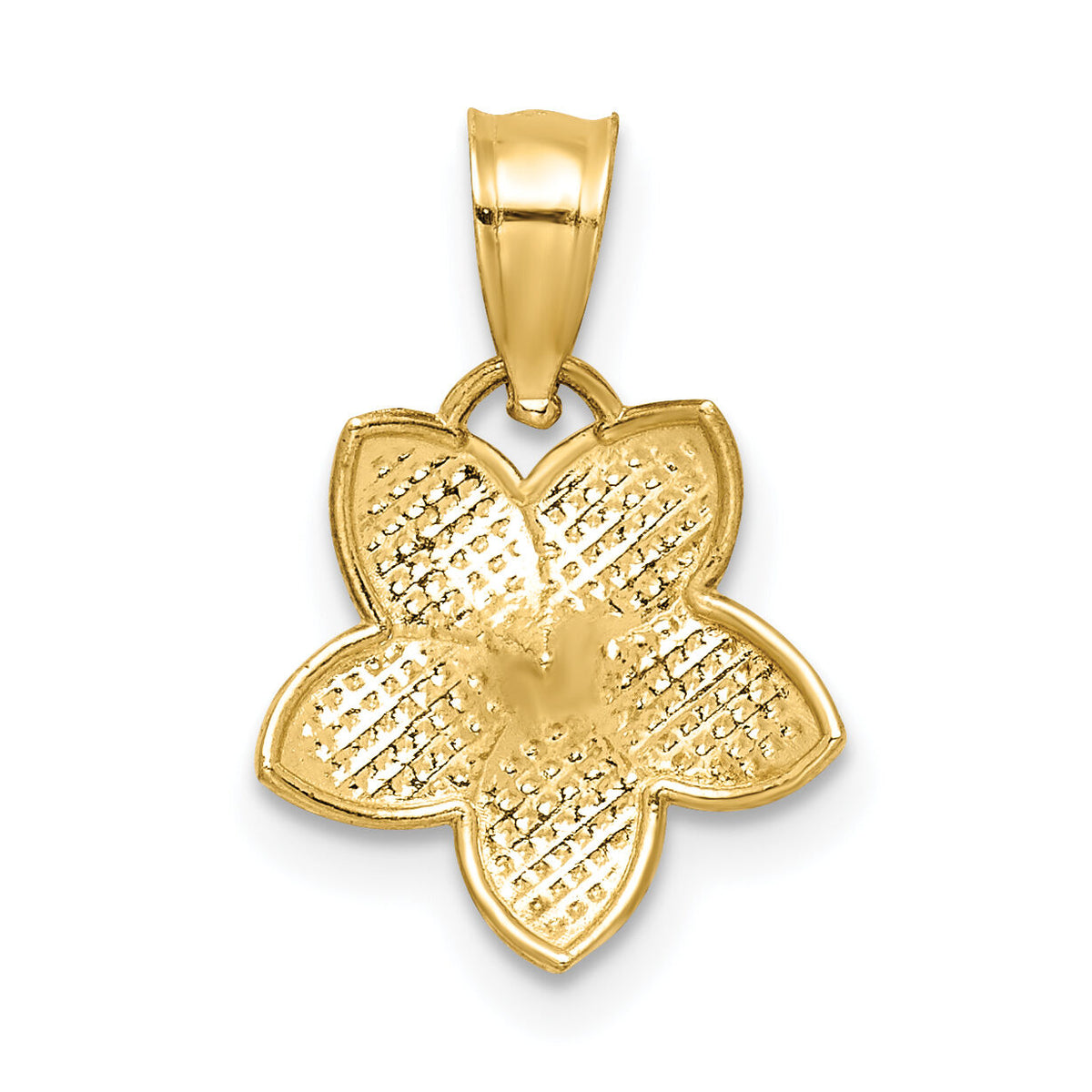14K Polished Plumeria Pendant-D4462
