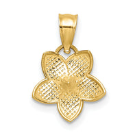 14K Polished Plumeria Pendant-D4462
